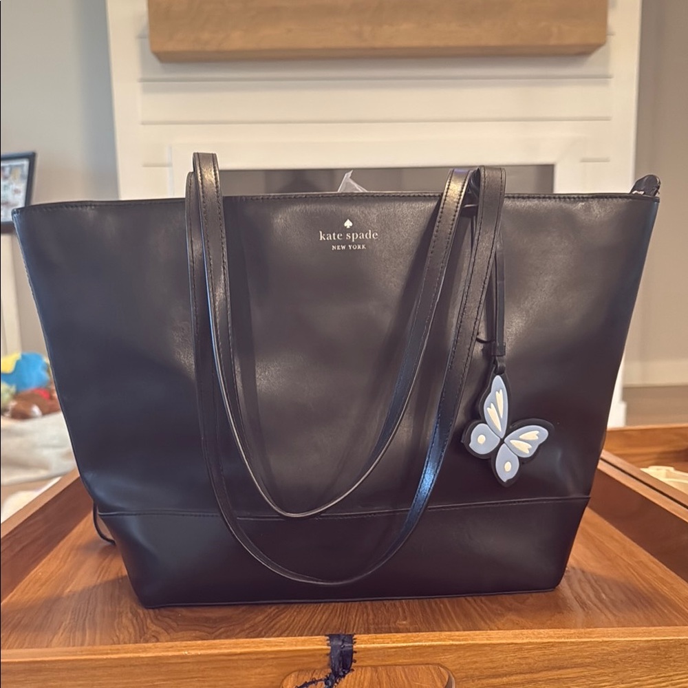 Kate Spade Smooth Leather Adley Butterfly Large Tote